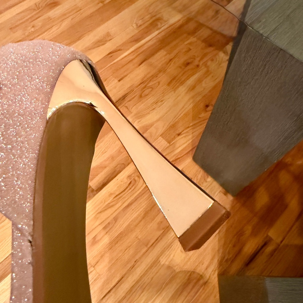 Betsey Johnson Glitter Heels with Bow - Champagne Blush 🥂 - Picture 8 of 11